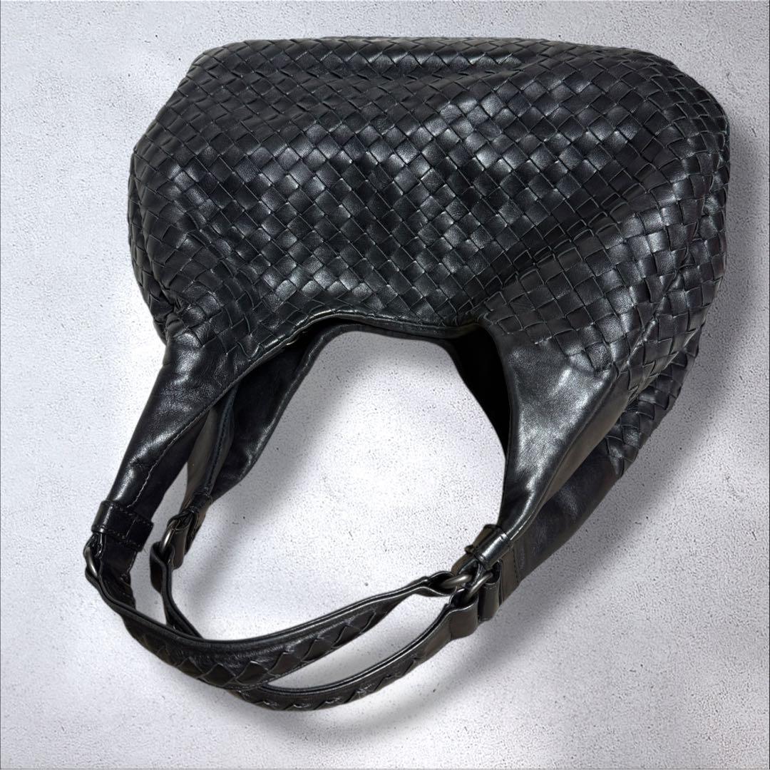 ボッテガヴェネタ カンパーナ ショルダーバッグ イントレチャート ミラー付き 黒