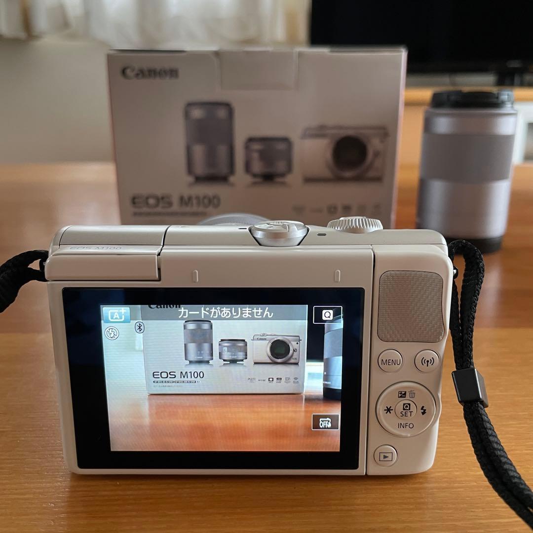 Canon EOS M100 ホワイト ダブルレンズキット　おまけ付き