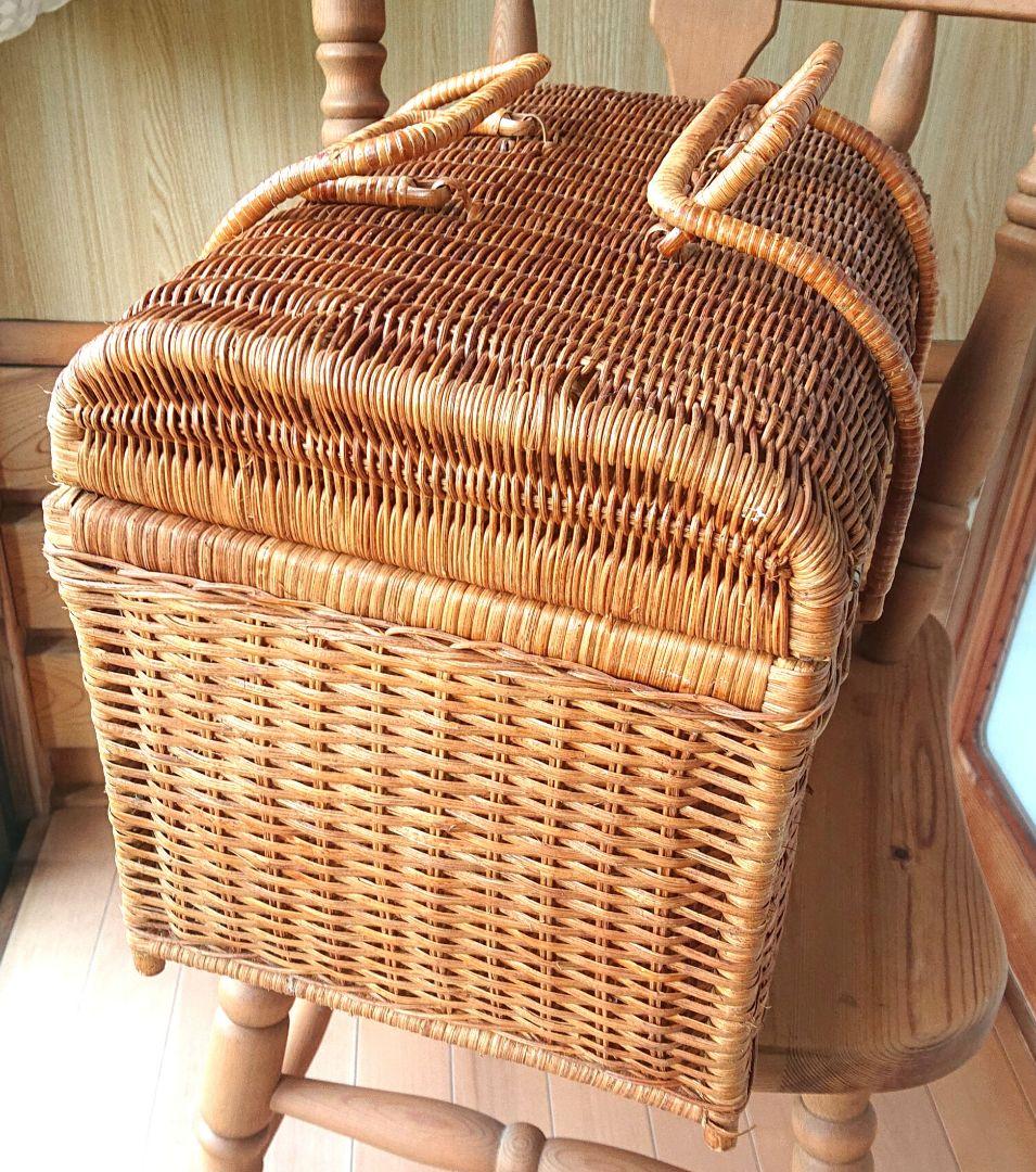 ペット用(小型)キャリーバッグ 蓋付き篭 インテリア