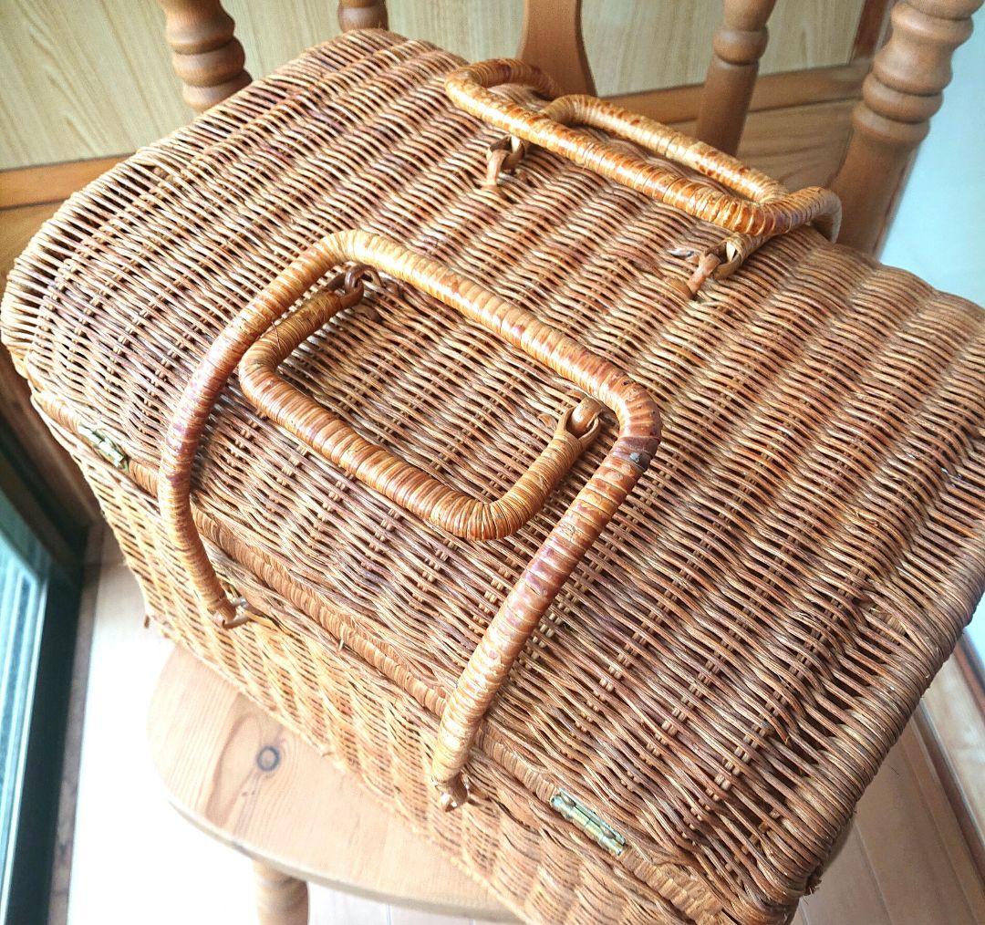 ペット用(小型)キャリーバッグ 蓋付き篭 インテリア