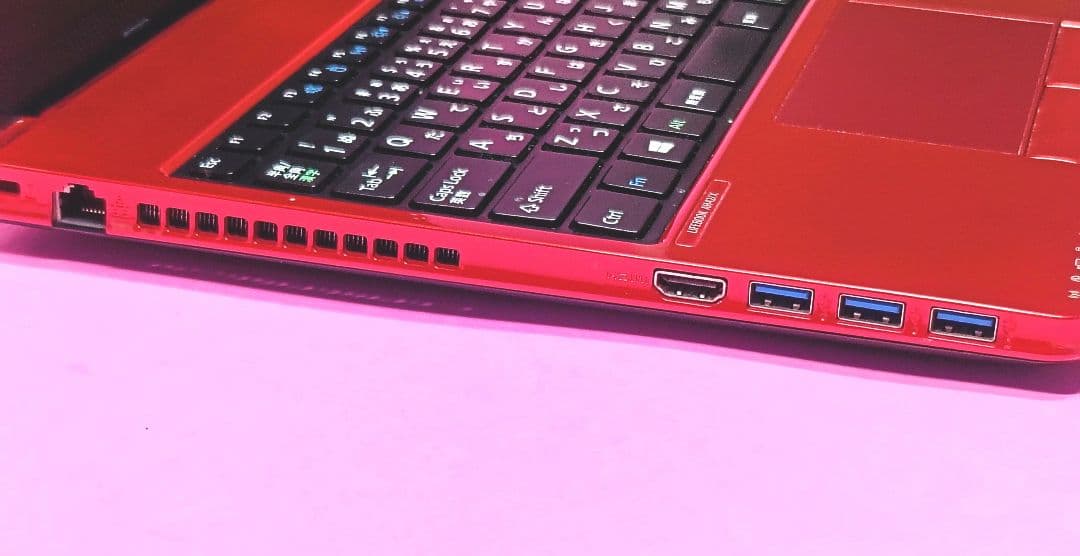 超大容量1TB‼️YouTube✨オフィス✨カメラ付赤ノートパソコン✨設定済