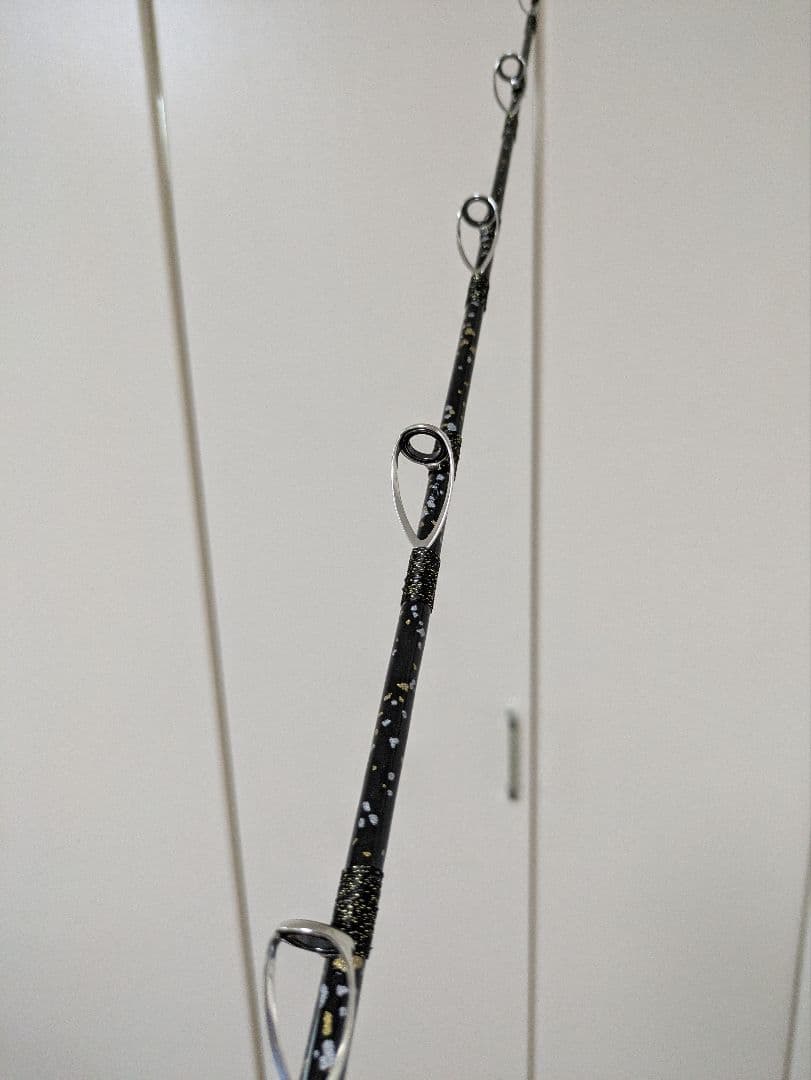 伊勢海老竿　穴釣り　テトラ釣り　布袋竹　和紙　ハンドメイド　ブラック