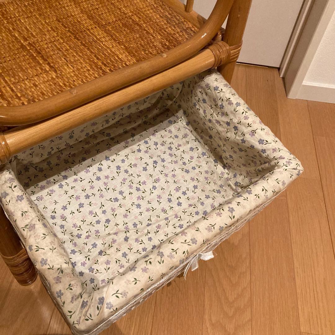 籐家具　ラタン ハンガーラック 上棚付き