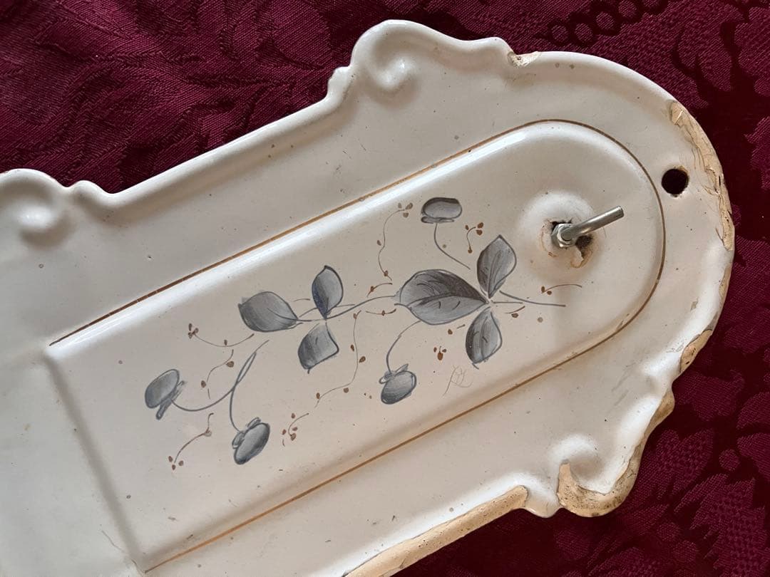 フレンチアンティーク ホーローカップホルダー カップ&ソープラック