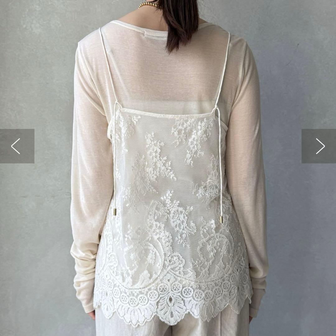 DOUDOU スカラレースキャミ ホワイト