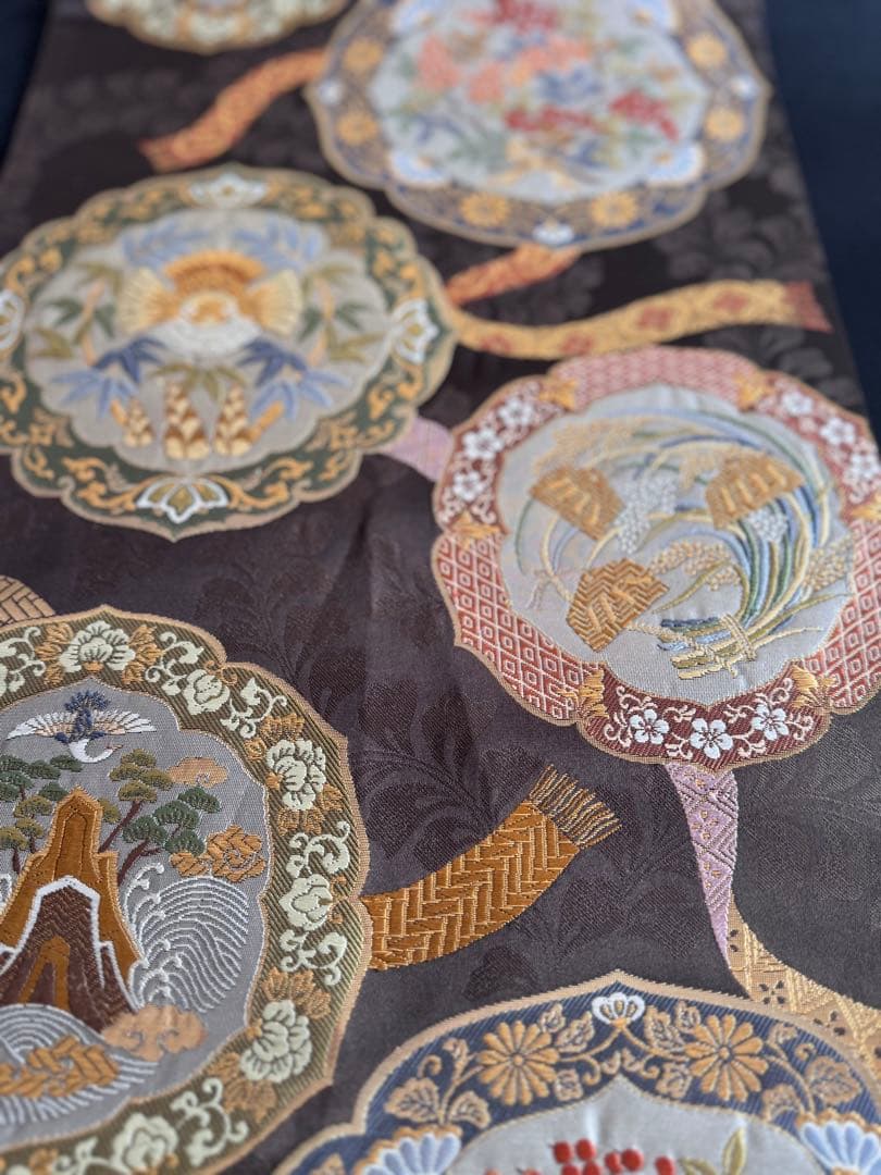 ︎専用◼︎C1273◼︎高級袋帯 正絹 鏡裏文 葉と実 唐織(〜270cm)