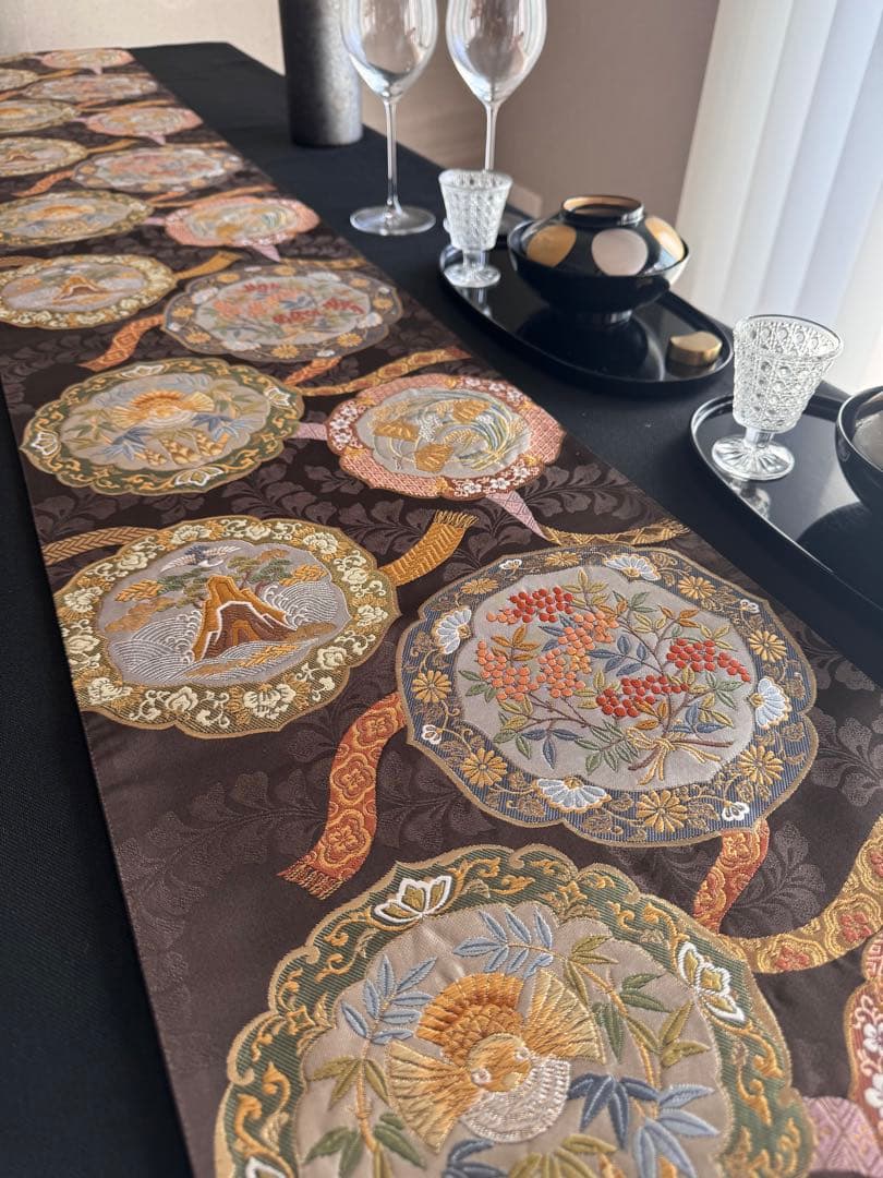 ︎専用◼︎C1273◼︎高級袋帯 正絹 鏡裏文 葉と実 唐織(〜270cm)