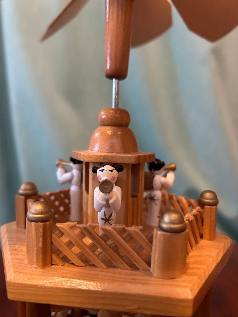 年代物　昭和レトロ　クリスマスピラミッド 44cm 木製　箱付き