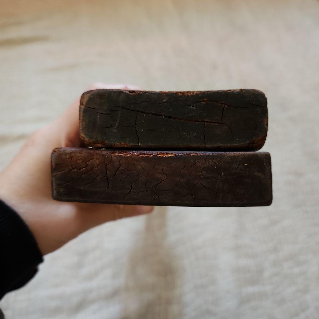 ユ*リ様 菓子木型2点セット-8　古い 木型 菓子型 和菓子 木製 古道具 古物