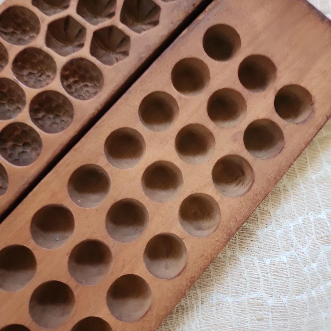 ユ*リ様 菓子木型2点セット-8　古い 木型 菓子型 和菓子 木製 古道具 古物