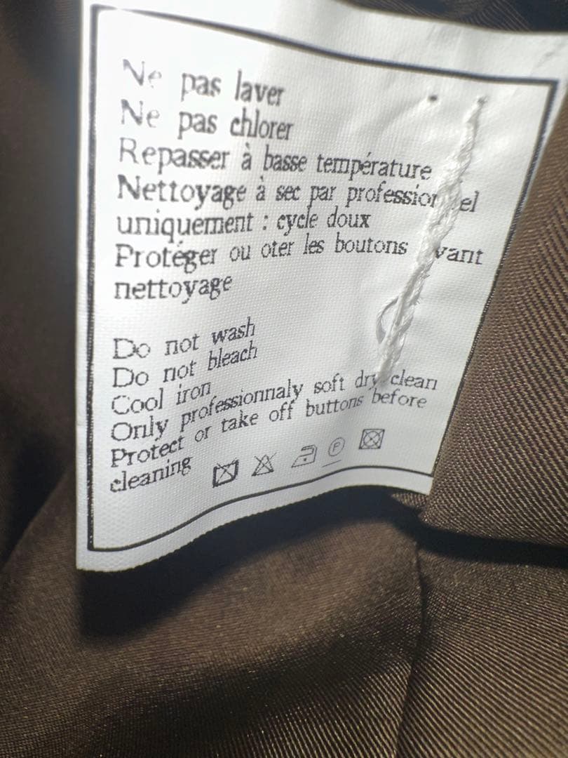 CHANEL ブラウン カシミヤ100%ウール ピーコート ゴールドボタン42