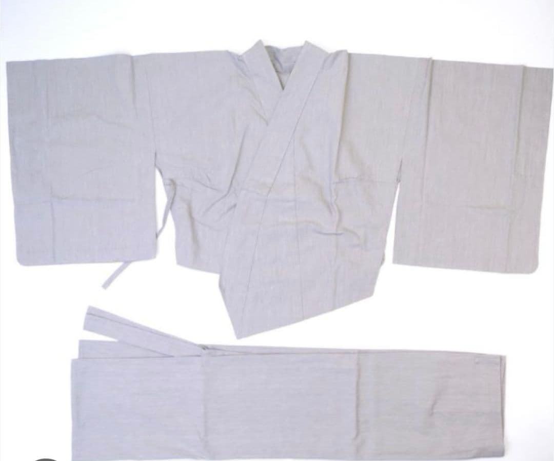 くるり　 2部式デニム着物　グレー 倉敷 児島 平織り 国産デニム