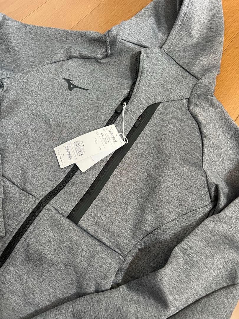 【新品】MIZUNO メンズ フルジップ フード付きジャージ L グレー