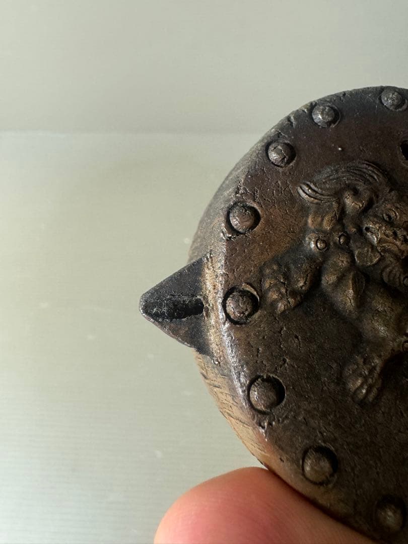 2650 文房四宝書道具　備前焼　唐獅子文　水滴