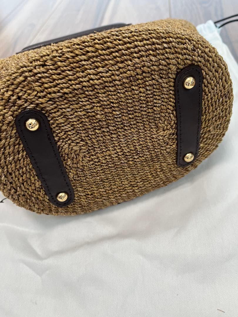 使用一回⭐︎ヴィオラドーロ　かごバッグ　ブラウン　ストラップ付き