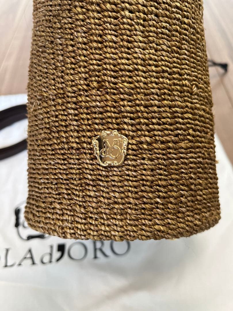 使用一回⭐︎ヴィオラドーロ　かごバッグ　ブラウン　ストラップ付き