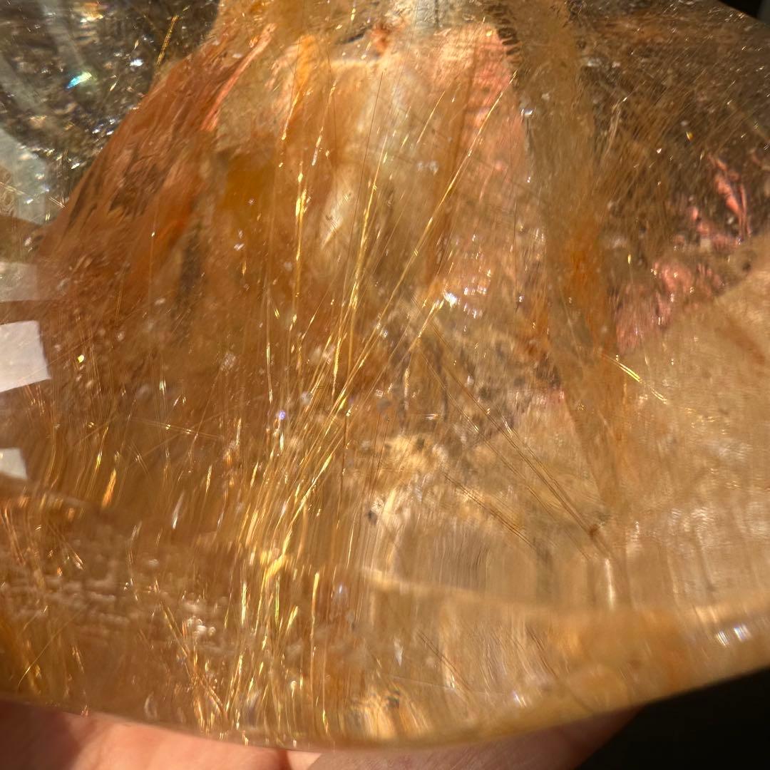 天然石ルチルクォーツ共生ファイアクォーツの原石　置物NO.031204