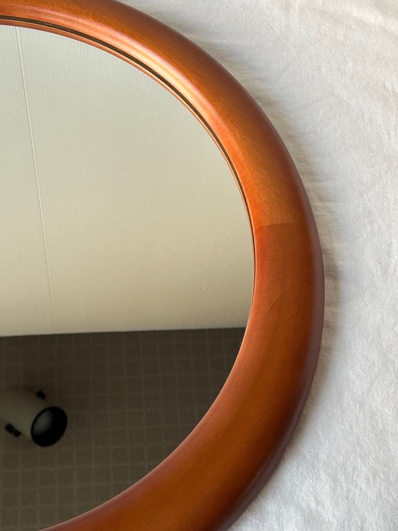 ヴィンテージ　ラウンド　ウォールミラー　レトロモダン壁掛け鏡　ミッドセンチュリー