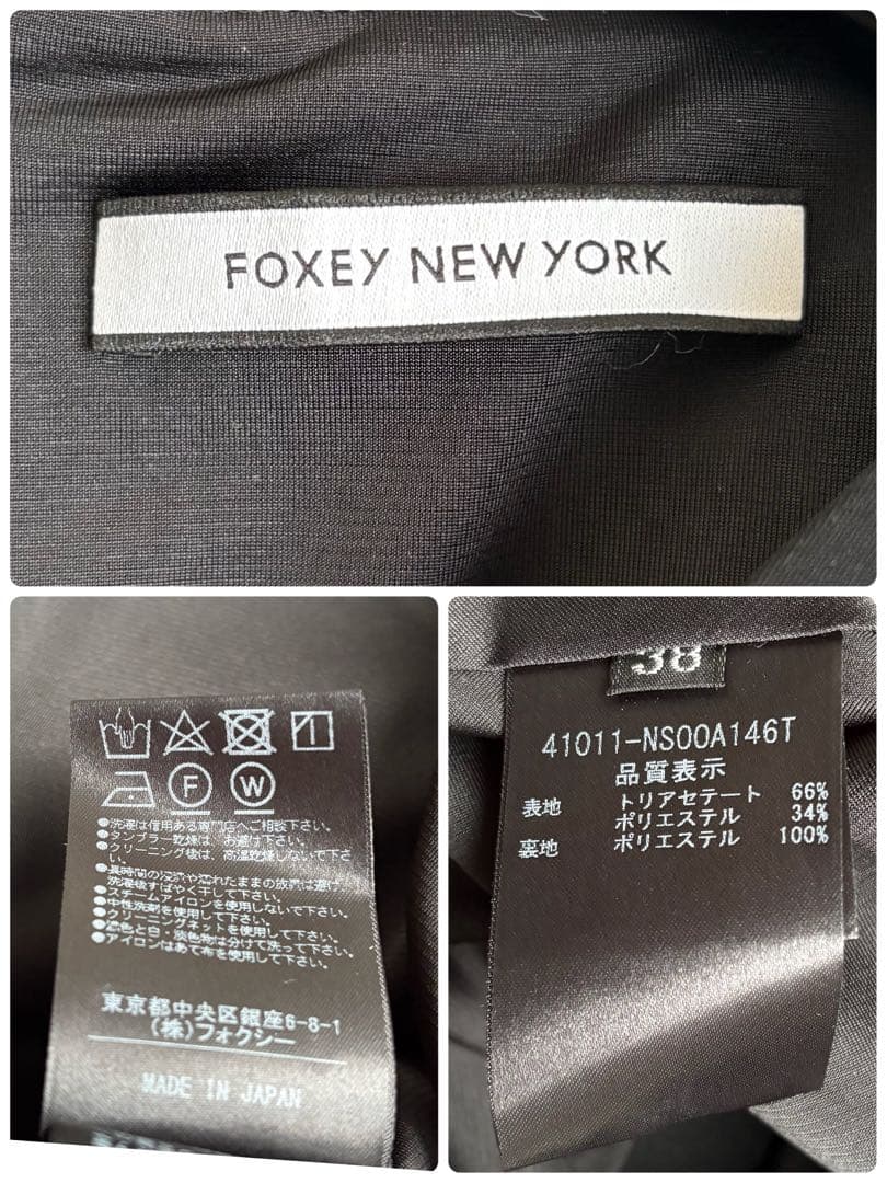 タグ付き未使用級 21年♡フォクシーニューヨーク ドレスナイトフォール 黒 38