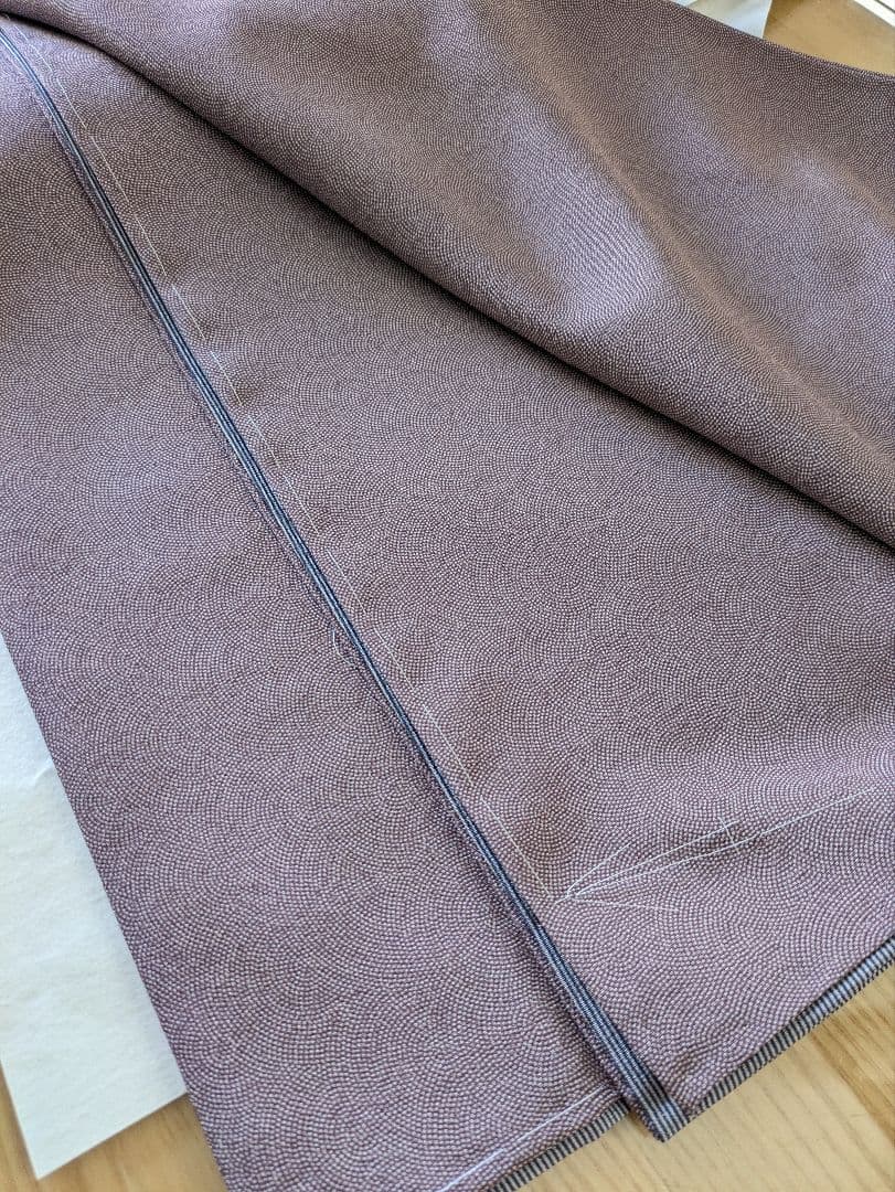 正絹鮫小紋両面染め袷お仕立て上がり、正絹西陣織織元帯屋捨松八寸名古屋帯