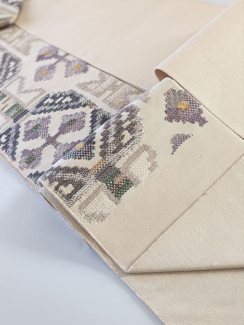 正絹鮫小紋両面染め袷お仕立て上がり、正絹西陣織織元帯屋捨松八寸名古屋帯