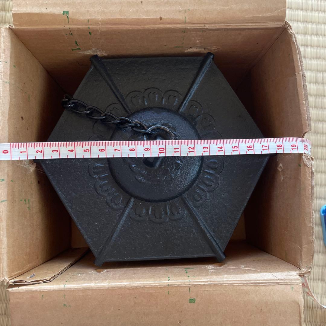 レトロ　南部鉄器　風鈴　六角　大型　未使用