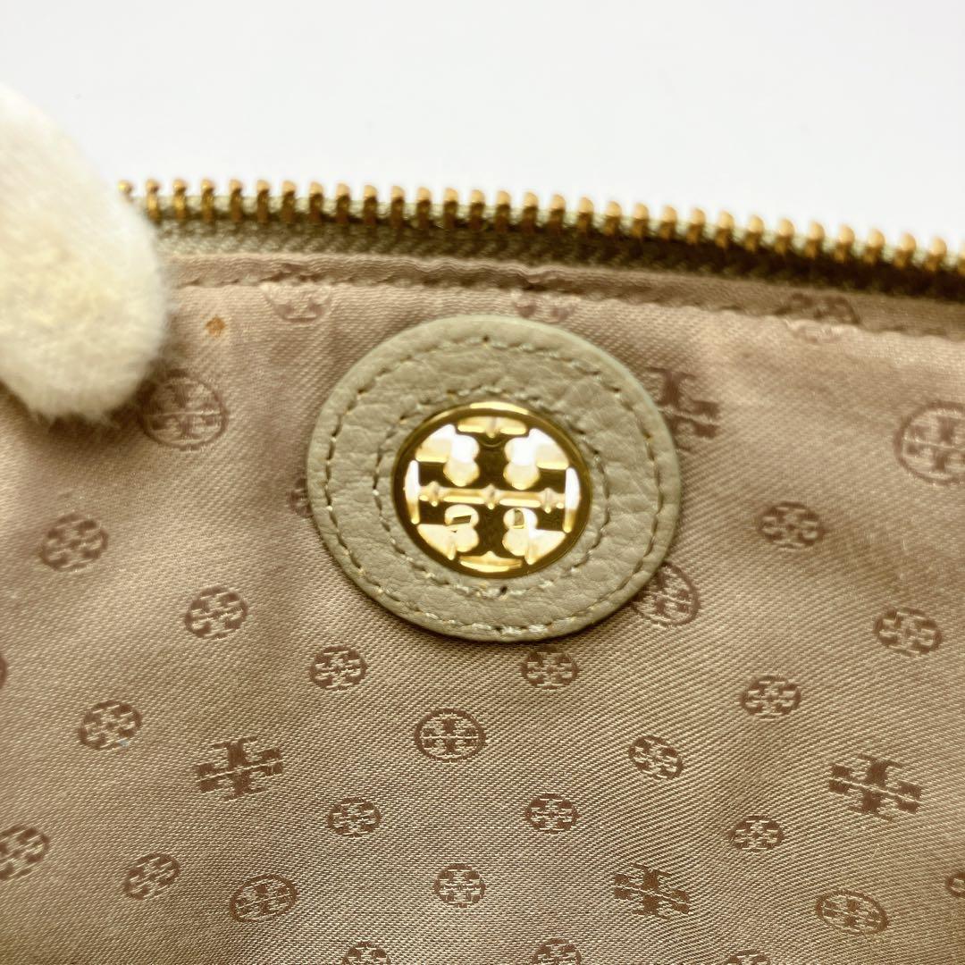 3335◯ TORY BURCH ベージュ レザー ショルダーバッグ