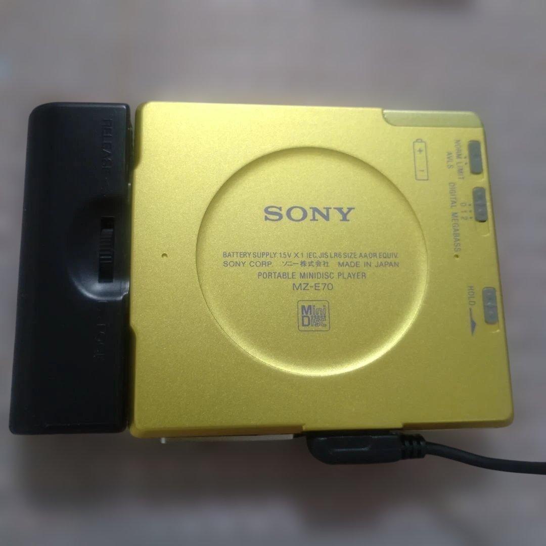 【美品】SONY MZ-E70 ポータブルMDプレーヤー 動作確認済 イエロー