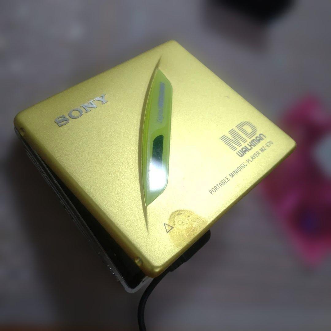 【美品】SONY MZ-E70 ポータブルMDプレーヤー 動作確認済 イエロー