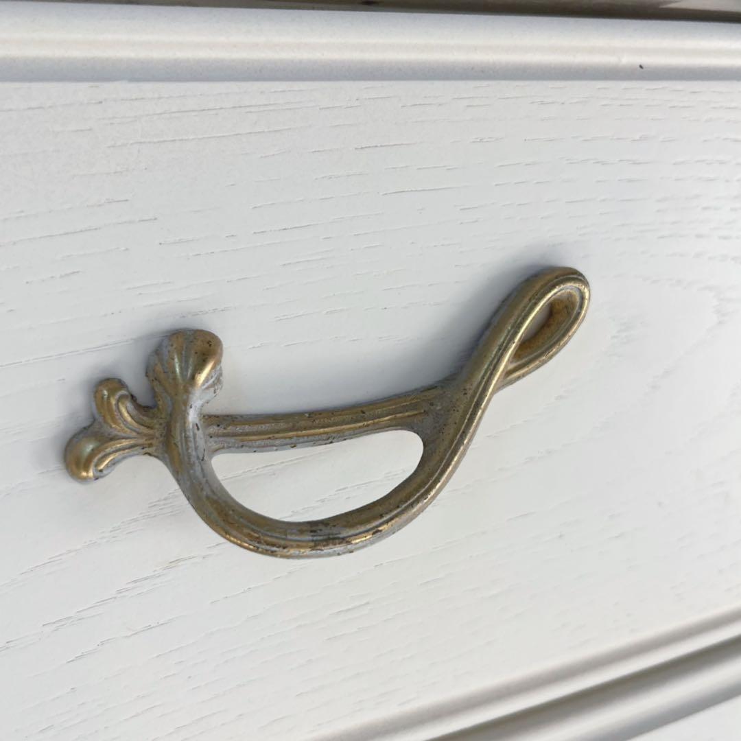 取付無料！IDC大塚家具 松永工房 カンティーニュ 猫脚姫系ホワイトハイチェスト