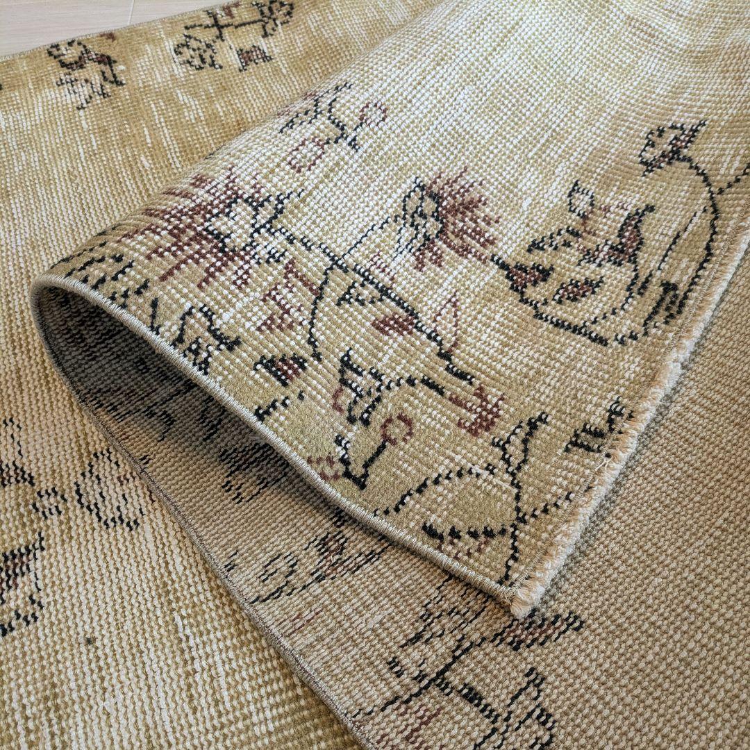 95×182 ヴィンテージマスタード　シノワズリ柄