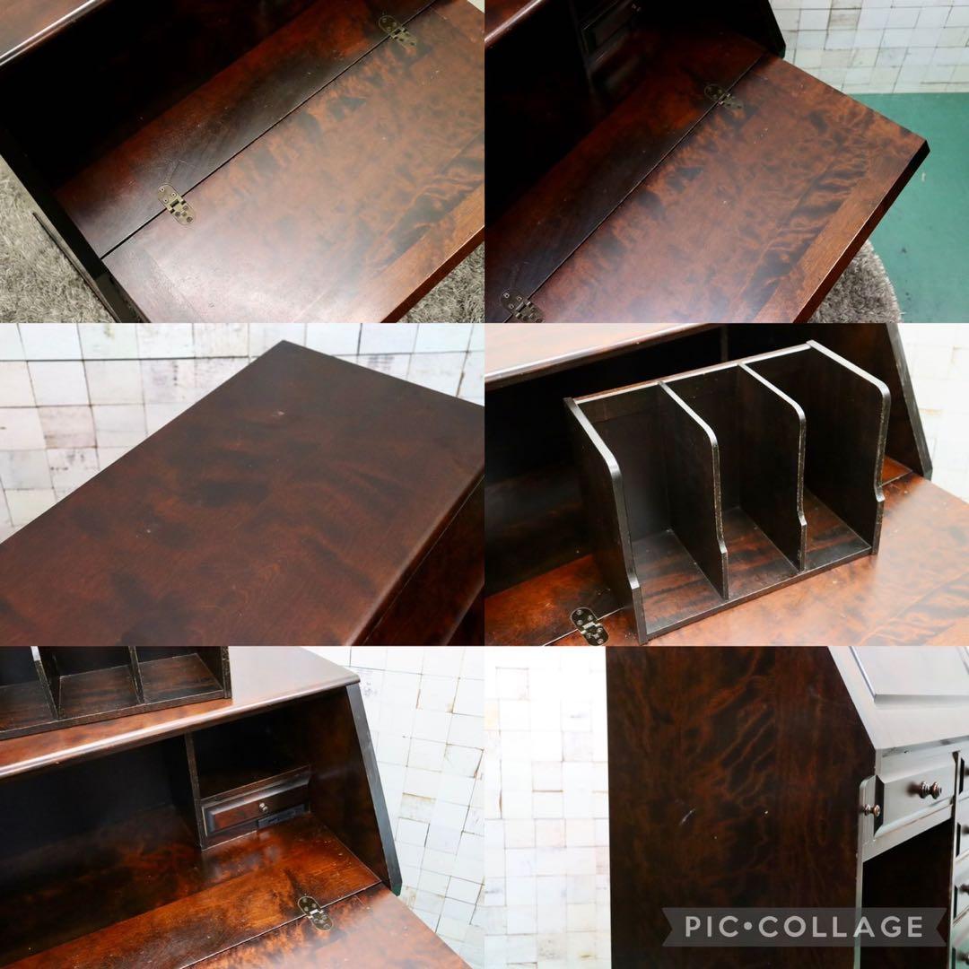 GMGT39○北海道民芸家具 ライティングビューロー デスク 学習机 勉強机 樺