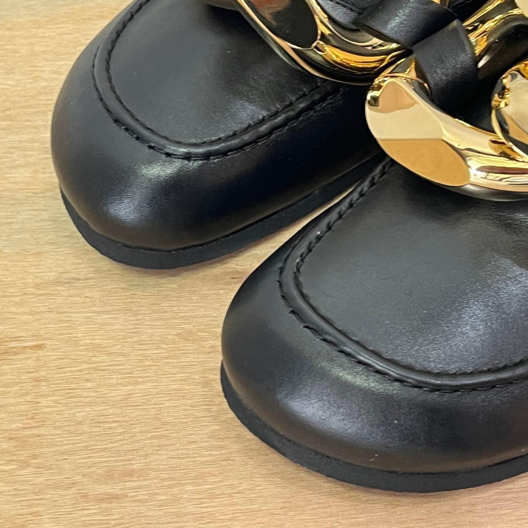 靴 JW ANDERSON CHAIN LOAFER MULES BLACK 40