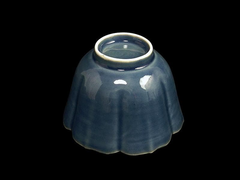 古伊万里　瑠璃　輪花向付　F477AS-DBo