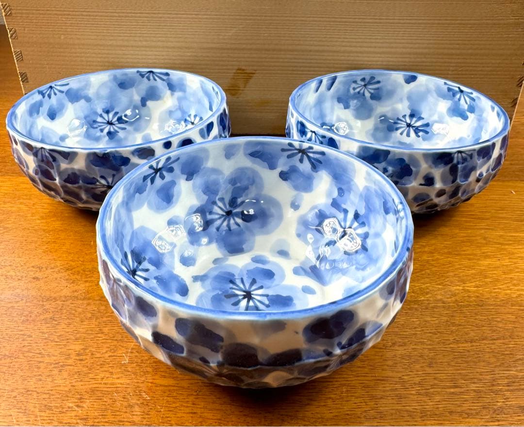 220 波佐見焼　林九郎窯　小鉢揃五客組　未使用品　長期保管　共箱