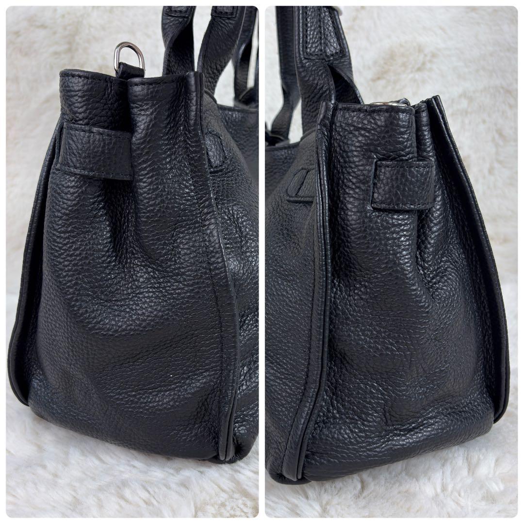 【りょう様用】銀座かねまつ 本革レザー 2WAY ショルダーバッグ ブラック