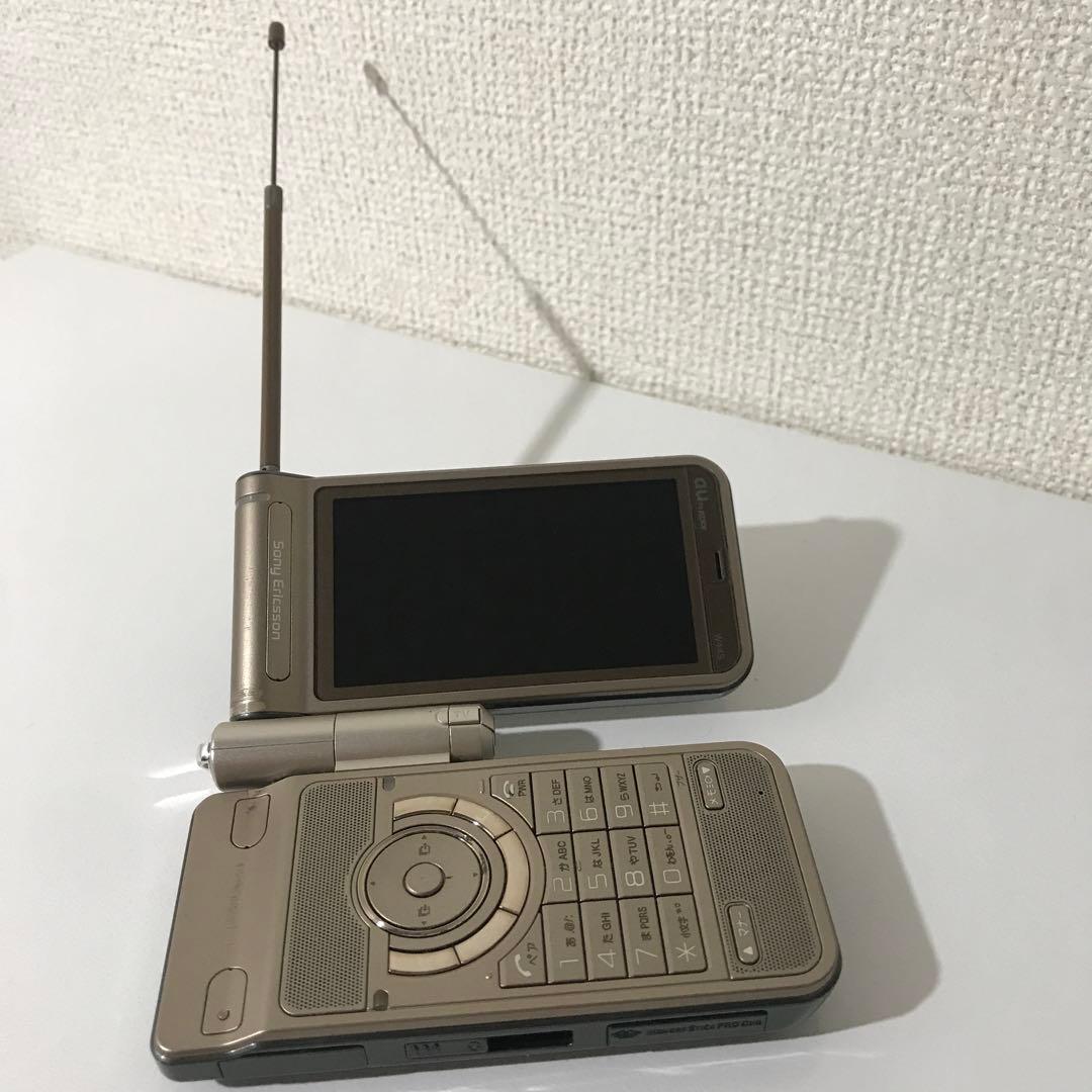 【美品】Sony Ericsson W44S カーキ（グリーン）ガラケー