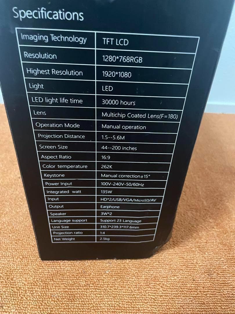 美品 LEDプロジェクター