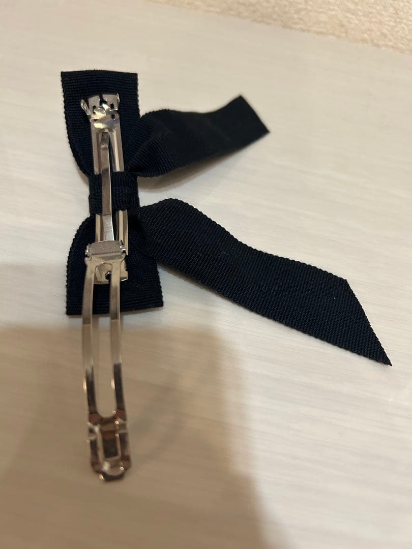 ブラックリボン ヘアクリップ