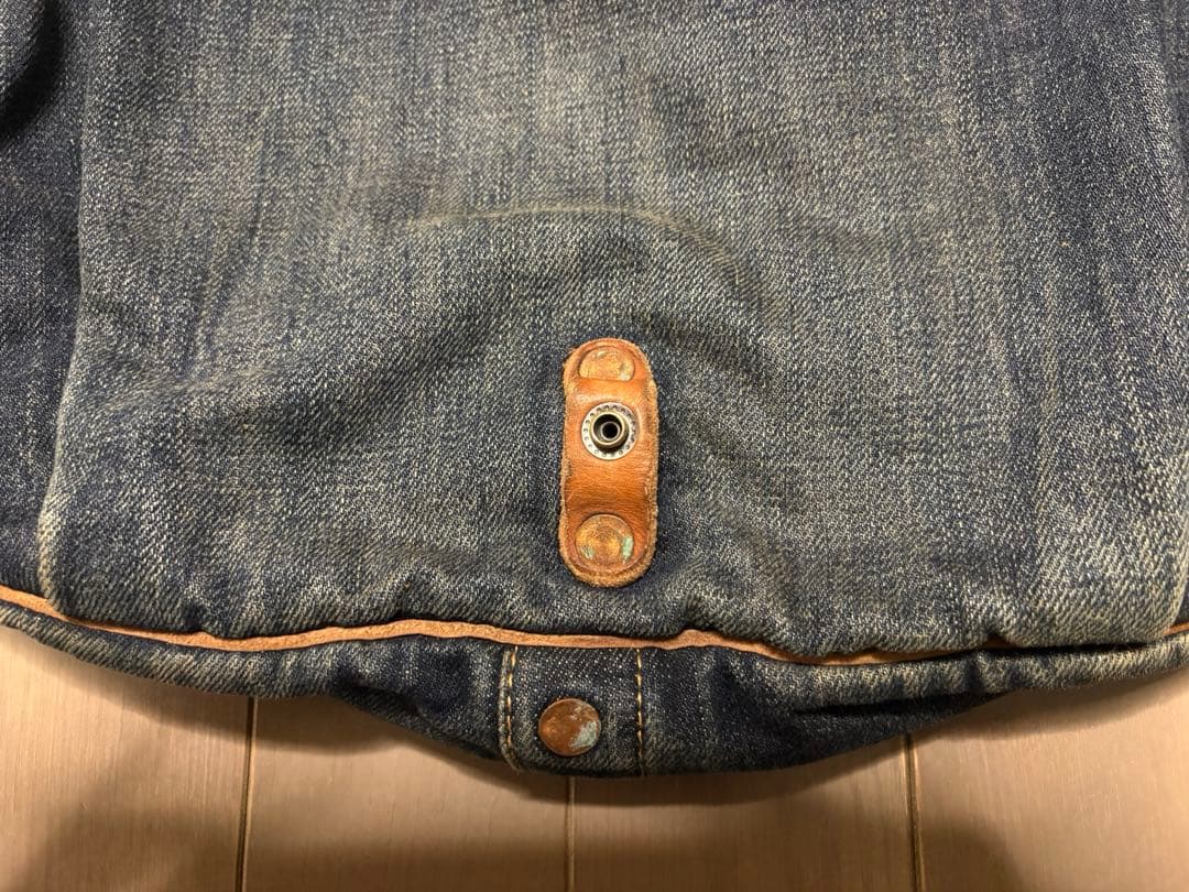 RRL ダブルアールエル デニム&レザーフラップショルダーバッグ