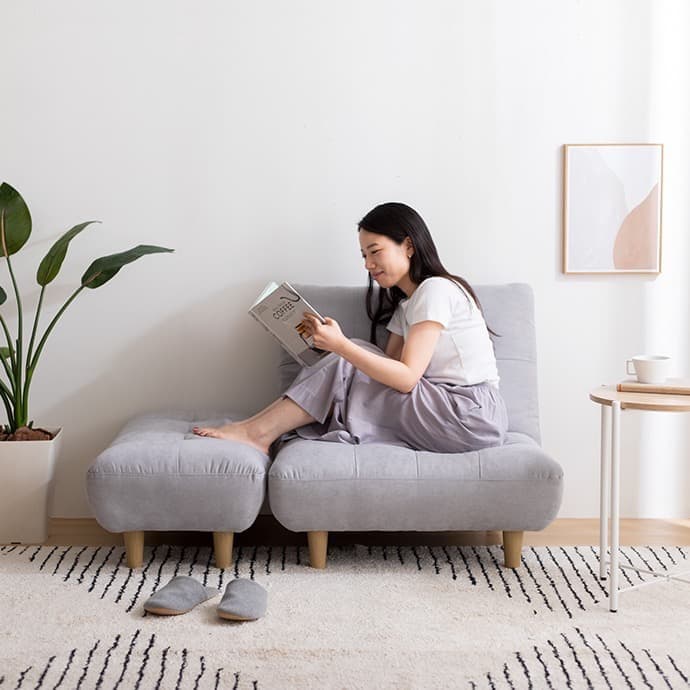 1人掛けソファ　オットマン付き　シングルソファ　2人掛け