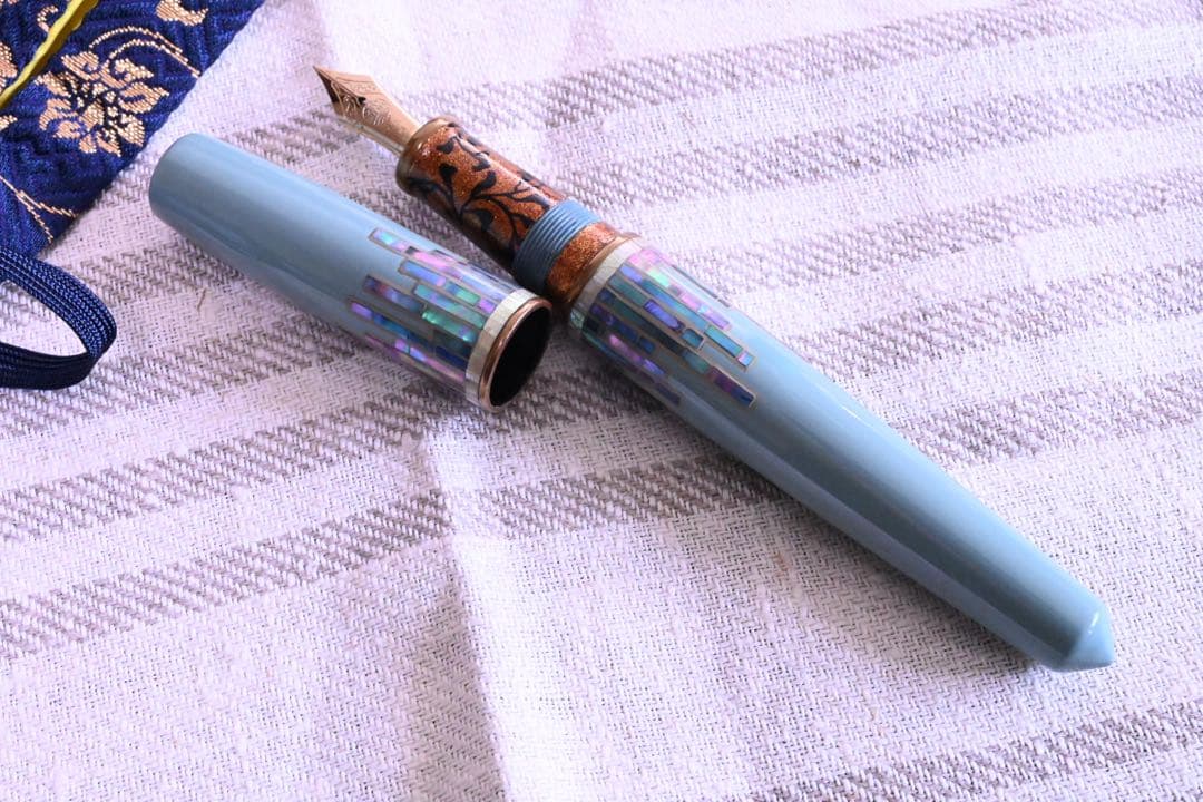 中屋万年筆、天色、螺鈿、蒔絵