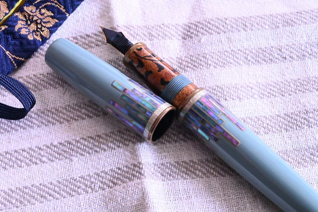 中屋万年筆、天色、螺鈿、蒔絵