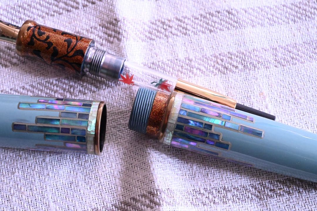 中屋万年筆、天色、螺鈿、蒔絵