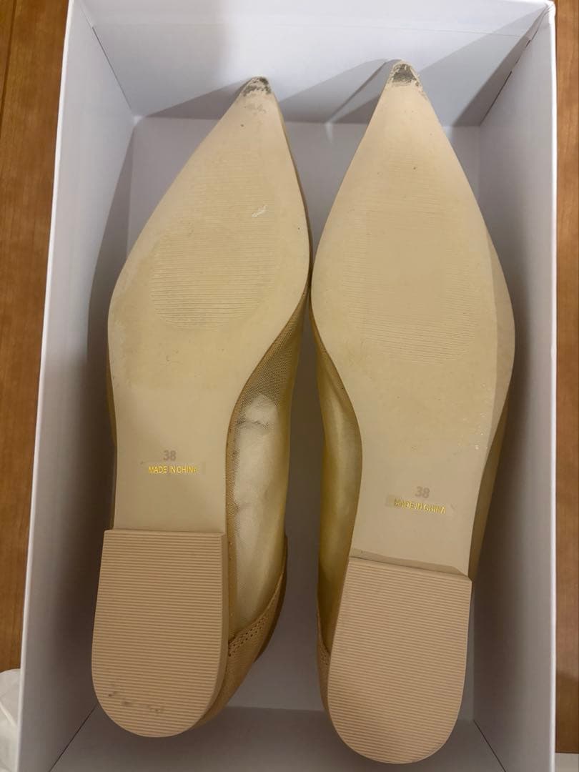 ETRE TOKYO　ポインテッドメッシュスリッポン　38 ベージュ