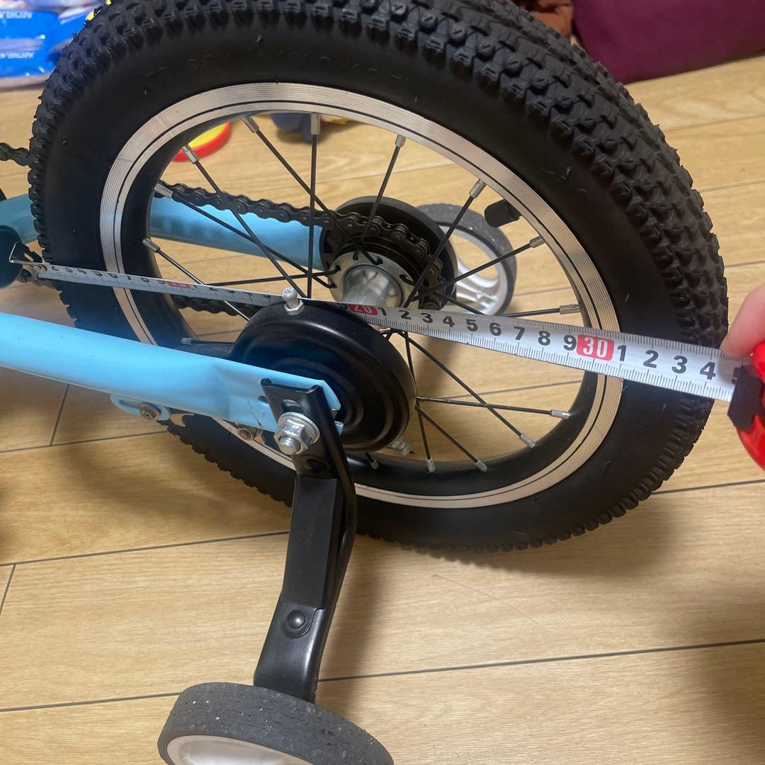 あこあこQiani 幼児用自転車　コマ付き　変身バイク　ブルー　14インチ