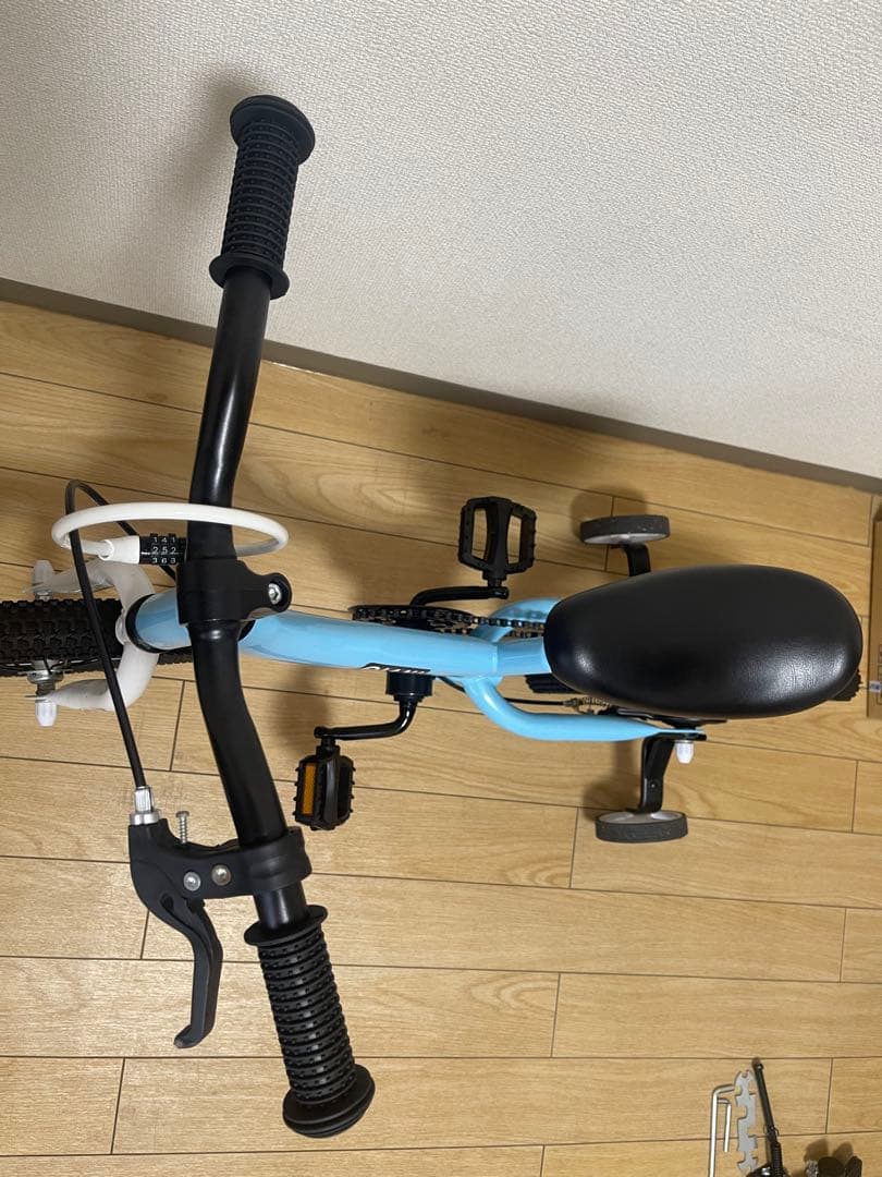 あこあこQiani 幼児用自転車　コマ付き　変身バイク　ブルー　14インチ