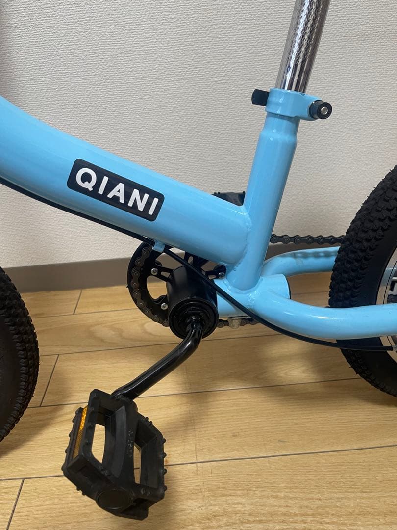 あこあこQiani 幼児用自転車　コマ付き　変身バイク　ブルー　14インチ