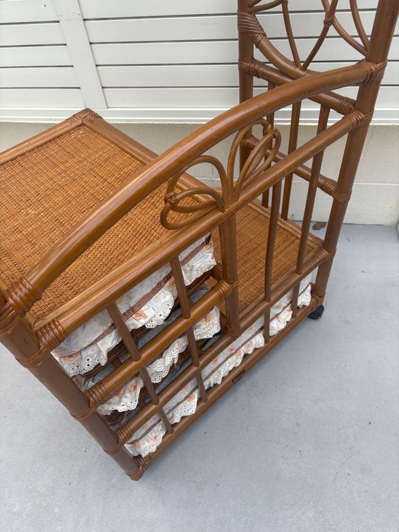 籠製　ラタン　チェスト　ハンガーラック