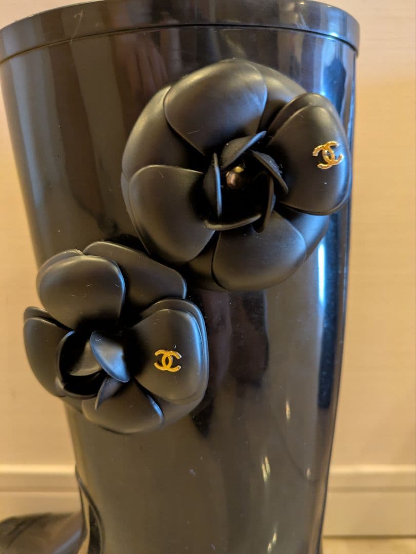 【訳あり】CHANEL レインブーツ カメリア
